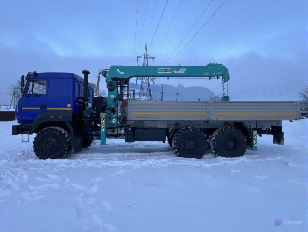 Бортовой Урал-М 4320-4972 бескапотный c КМУ HYUNDAI EVERDIGM (HKTC) HLC-8016