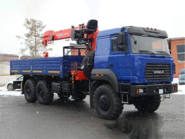 Бортовой Урал-М 4320-4972 бескапотный c КМУ ИНМАН ИТ 150