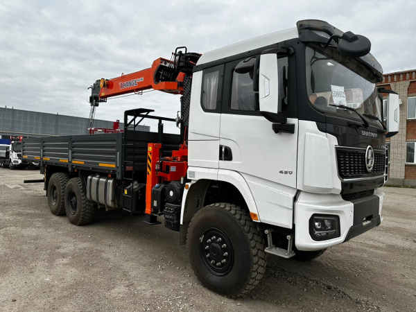 Бортовой Shacman 6x6 односкатный c КМУ HANGIL HGC 986