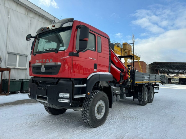 Бортовой Sitrak C7H 6х6 с КМУ SunHunk К-238-4