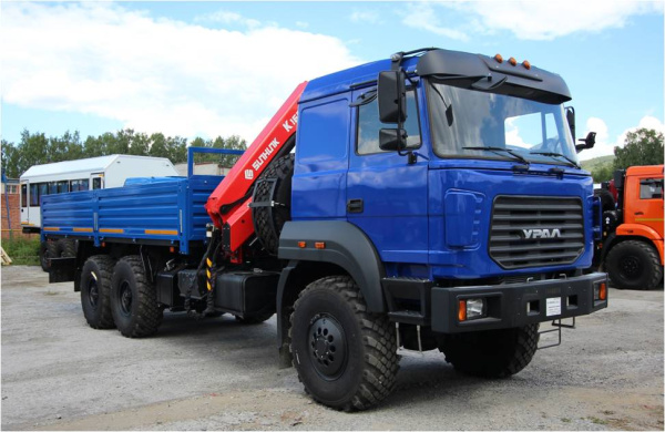 Бортовой Урал-М 4320-4972 бескапотный c КМУ SunHunk К-168-4