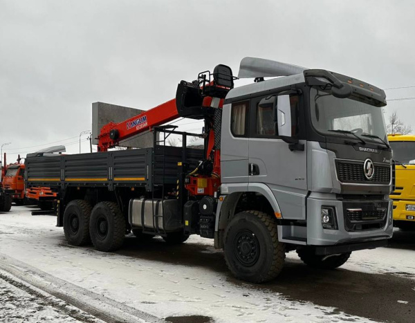 Бортовой Shacman 6x6 односкатный c КМУ Kanglim KS 2056