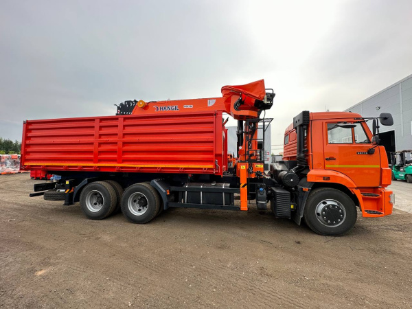 АВТОМОБИЛЬ САМОСВАЛ КАМАЗ 65115 С КМУ HANGIL HGC 756